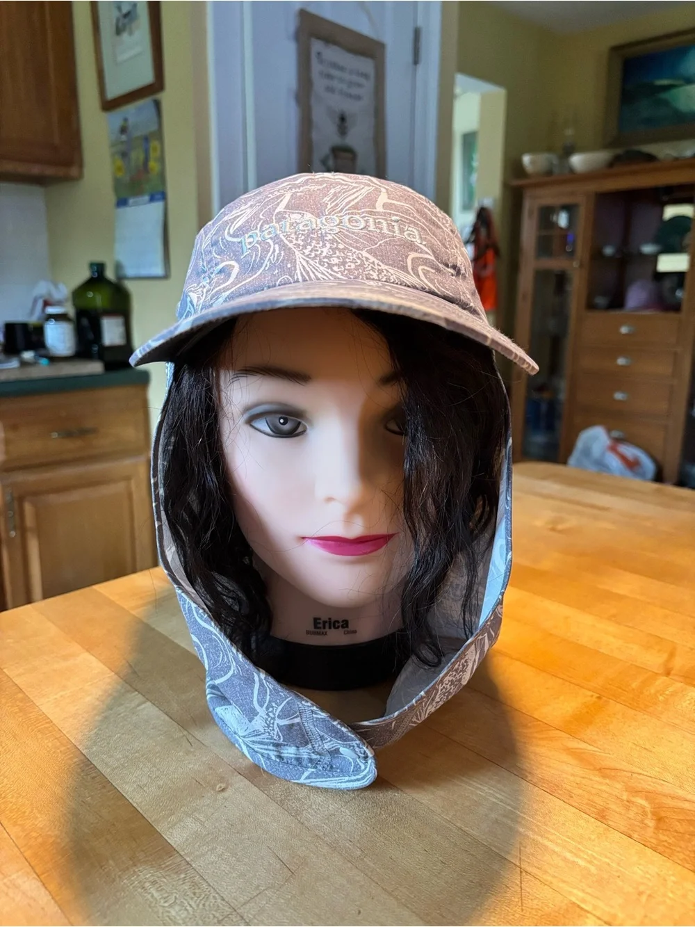 Patagonia Women’s Sun Hat with Neck Flap - Gray & White Swirl